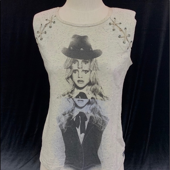 Guess Vintage 80’s T-Shirt & crisscross detail - Picture 1 of 6